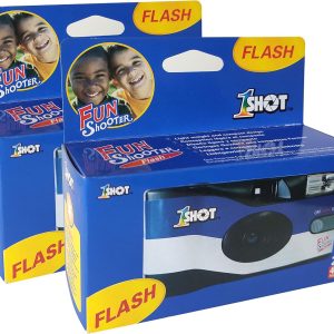 1 Shot Disposable Camera – 35mm One-Time-Use Camera – Single Use Camera with Flash – ASA/ISO 400 Color Film – 27 Exposures – Film Camera Disposable for Party, Wedding, Travel – 2-Pack