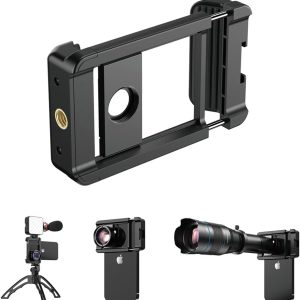 17 mm Thread Lens Adapter, Telephoto Lens Phone Mount Sturdy and Wear-Resistant, Lens Holder Suitable for All Lens&Telephoto Lens with 17mm Thread, Works with Almost All Smartphones