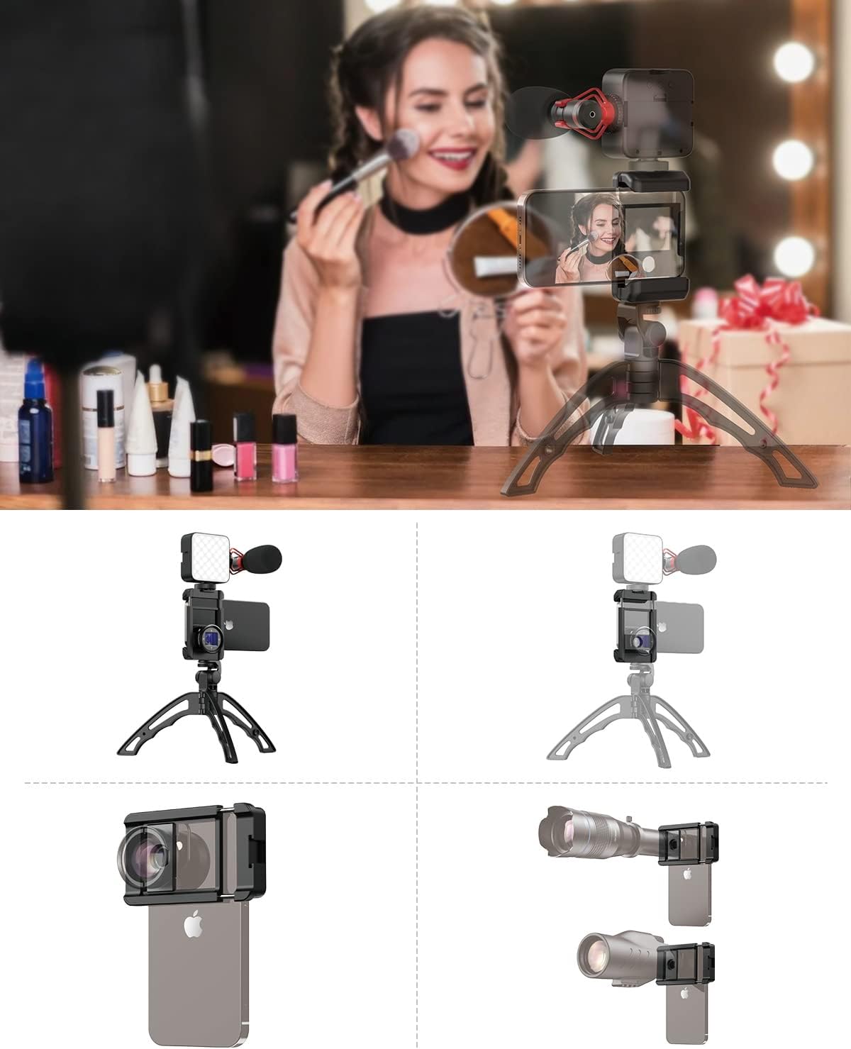 17 mm Thread Lens Adapter, Telephoto Lens Phone Mount Sturdy and Wear-Resistant, Lens Holder Suitable for All Lens&Telephoto Lens with 17mm Thread, Works with Almost All Smartphones - Image 5