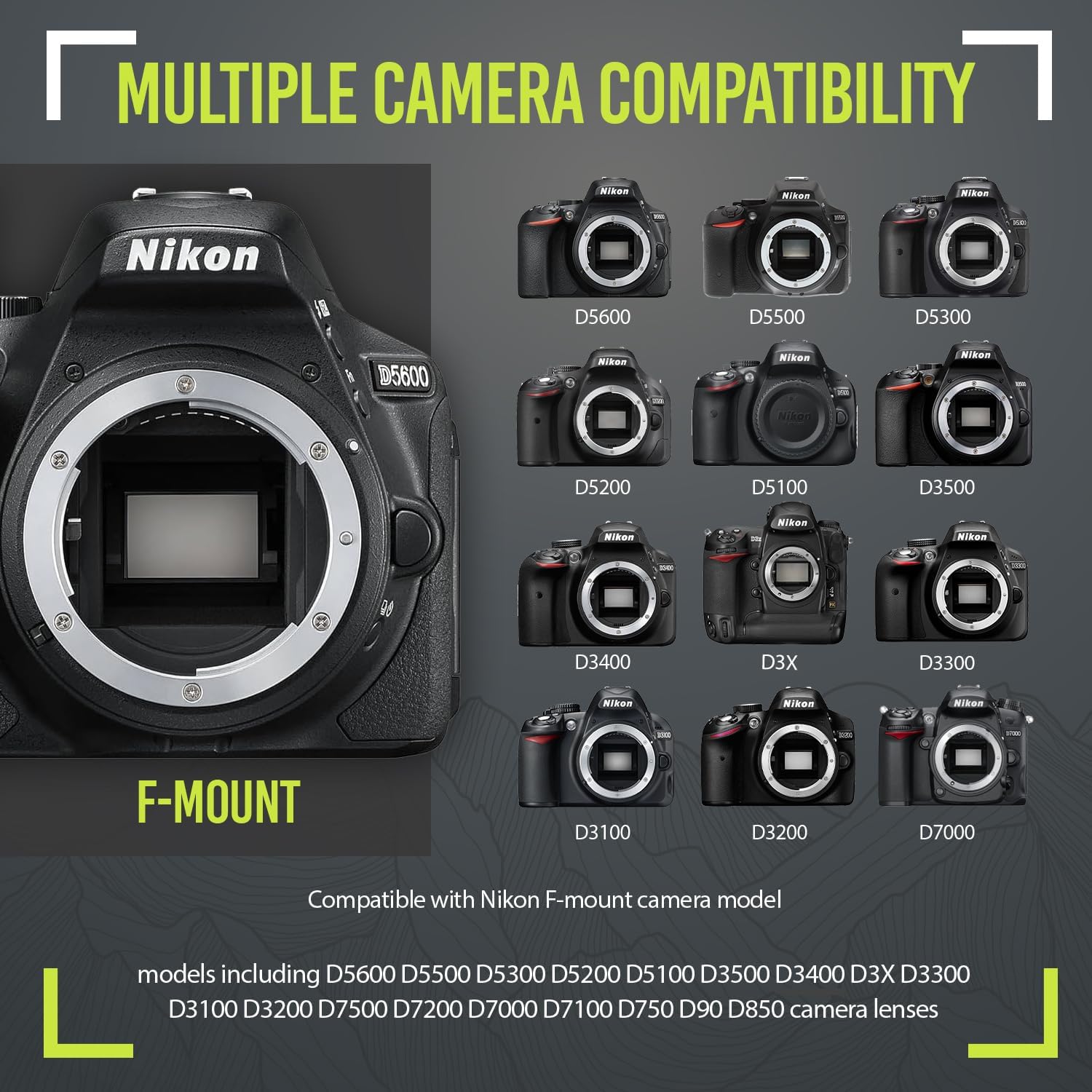 High-Power 420-1600mm f/8.3 HD Manual Telephoto Lens for Nikon D500, D600, D610, D700, D750, D800, D800e, D810, D810a, D850, D3400, D5000, D5100, D5200, D5300, D5500, D5600, D7100, D7200, D7500 DSLR - Image 8