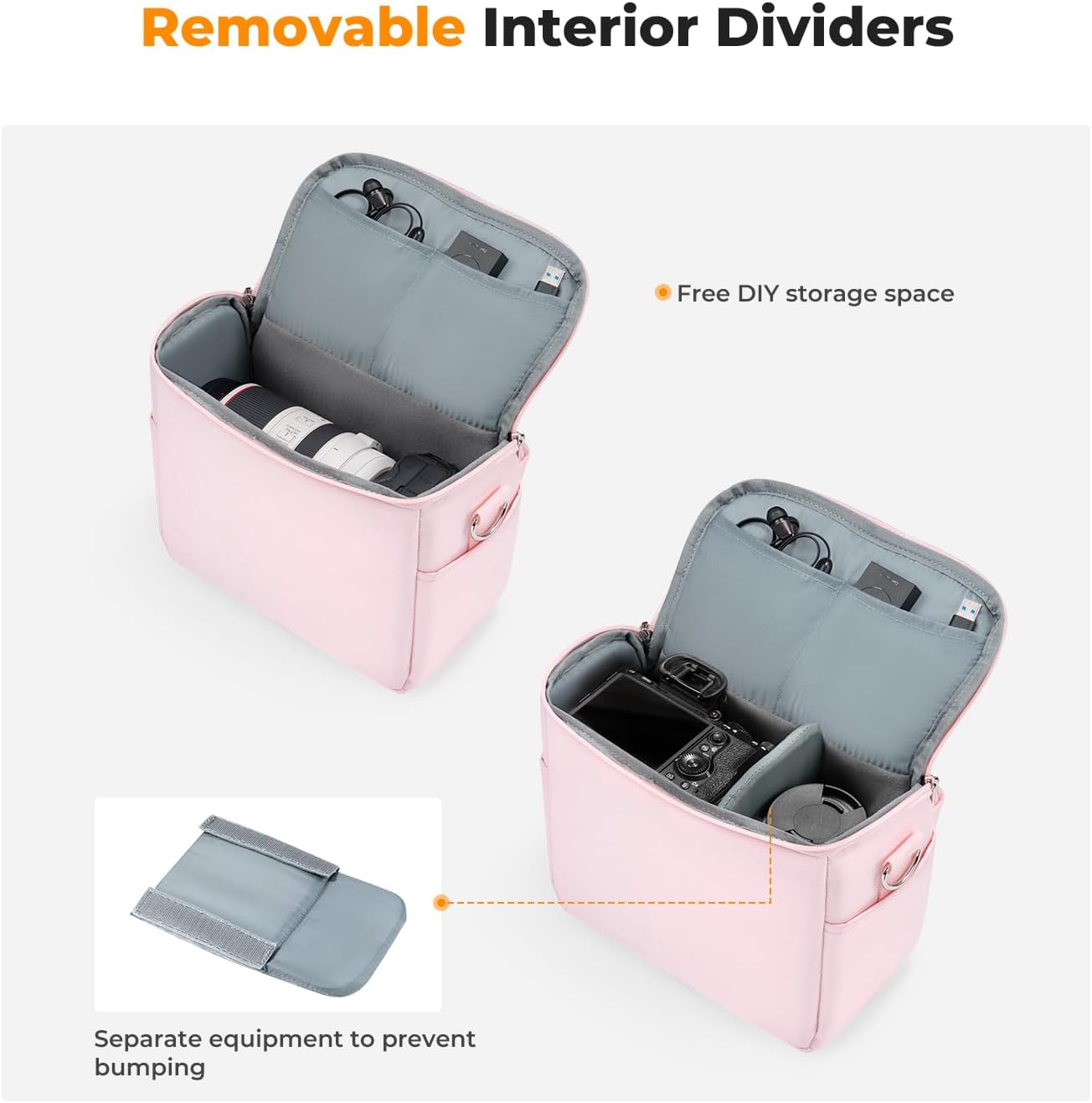 K&F Concept Camera Sling Bag Small Crossbody Camera Case DSLR/SLR/Cute Compact Shoulder Photography Bags for Photographers - Image 3