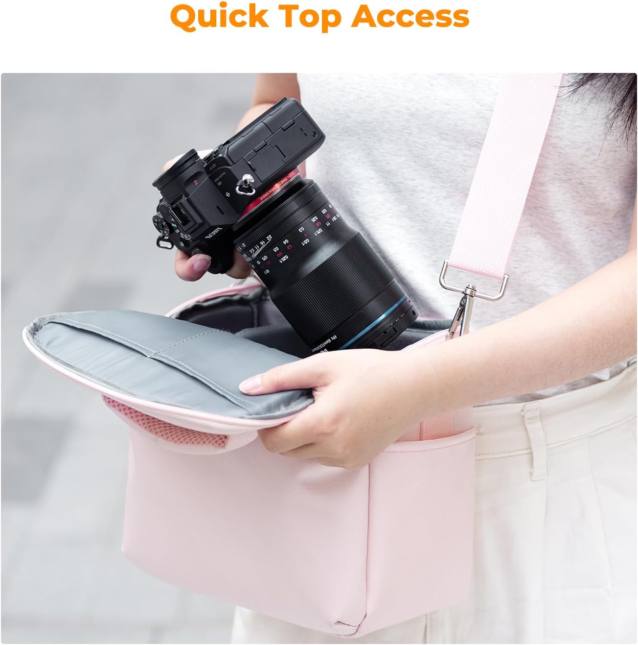 K&F Concept Camera Sling Bag Small Crossbody Camera Case DSLR/SLR/Cute Compact Shoulder Photography Bags for Photographers - Image 4