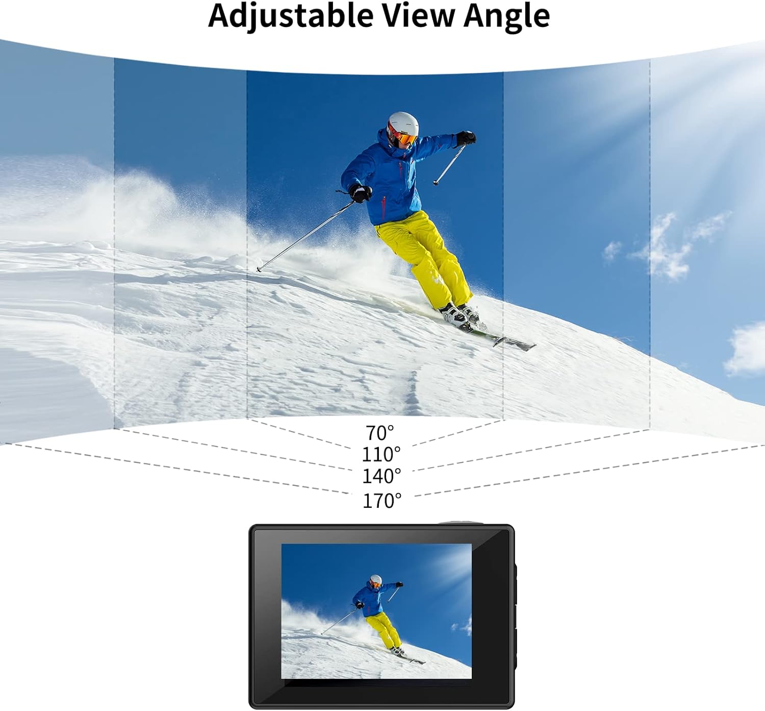 SJCAM SJ4000 Action Camera 4K, 40MP Waterproof Camera Underwater, EIS Stabilization Motorcycle Sport Camera, 170°FOV, 5X Zoom, Dual Batteries, 32G SD Card and Helmet Mount Accessories Kits - Image 6